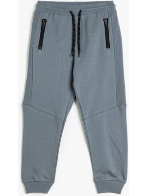 Koton Jogger Eşofman Altı Beli Bağlamalı Şardonlu Pamuklu