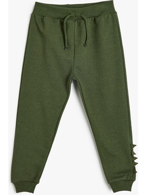 Koton Jogger Eşofman Altı Beli Bağlamalı Canavar Aplike Detaylı Şardonlu
