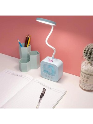 Protonust Mavi 3 Kademeli Şarjlı Dokunmatik Gece Modu Çocuk Odası Çalışma Ofis Masa Lambas Mavi Kablosuz -Şar