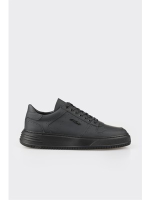 Elle Siyah Deri Erkek Spor Ayakkabı