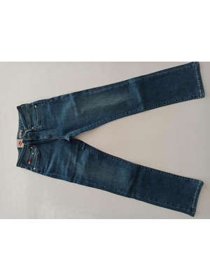Lee Cooper Susie Yüksek Bel Normal Kesim Düz Paça Mavi Kadın Jean Pantolon