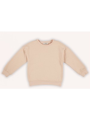 Kız Çocuk Sırtı Baskı Detaylı Somon Sweatshirt