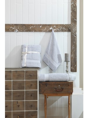2li Banyo Havlu Seti 90x160cm +50x90cm DS A.Gri
