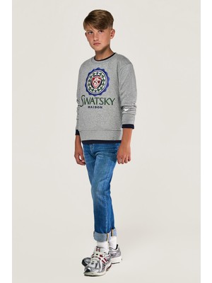 Swatsky Bg Store Erkek Çocuk Gri Melanj Sweatshirt
