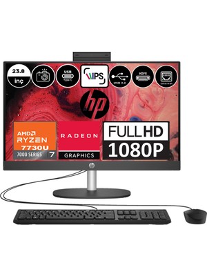 Hp 245 G10 Amd Ryzen 7 7730U 32GB 4tb SSD Amd Radeon™ Grafik Windows 11 Pro 23.8" Fhd IPS Siyah All In One Bilgisayar 9H6V2ETP12 + Zetta Flash Bellek