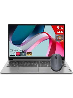 Lenovo Ideapad 1 15ALC7 Amd Ryzen 5-5500U 8gb 256GB SSD Amd Radeon Graphics 15.6 Fhd Freedos 82R400S7TX-M Premium Mouse Dizüstü Bilgisayar