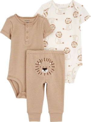 Carter's Erkek Bebek Body Pantolon Set 3'lü Paket