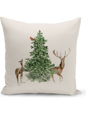 Bertille Home Yılbaşı Serisi Çift Tarafı Dijital Baskılı  8'li Kırlent Kılıfı Seti (Christmas Noel Cushion Cover)