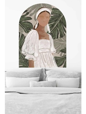 Mediterian Renkli Bohem Mistik Kadın Duvar Sticker, şık ve özgün dekoratif süs, tek parça