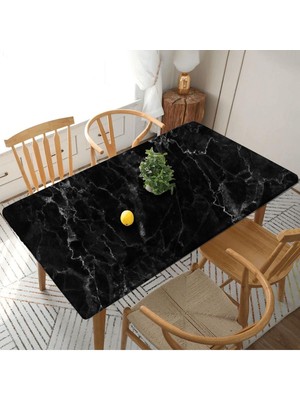 Mediterian Mermer Desenli Mutfak Tezgah Kaplama 170x100 cm Siyah Düz Parça