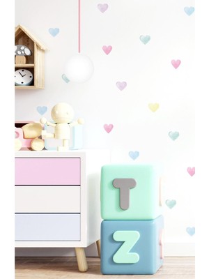 Mediterian Renkli pastel sulu boya kalpler duvar sticker seti, şık ve neşeli dekorasyon için ideal