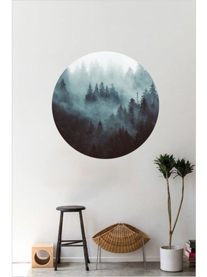 Mediterian Renkli dağ desenli bohem duvar sticker, şık ve doğal dekoratif süs, tek parça