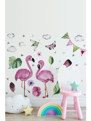 Mediterian Pastel renkli sevimli hayvanlar duvar sticker seti, çocuk odası dekoru, 5+ parça