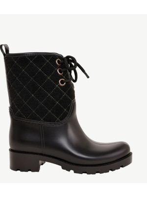 Yargıcı Kapitone Detaylı Kısa Yağmur Botu