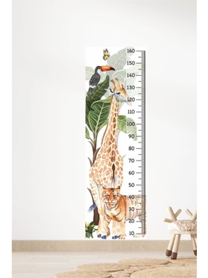 Mediterian Renkli Macera Temalı Boy Ölçer Sticker, Çocuk Odası Dekoru 50x150