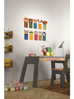 Mediterian Eğlenceli ve öğretici hayvanlar çarpım tablosu seti, renkli ve düz desen, çocuk odası için ideal