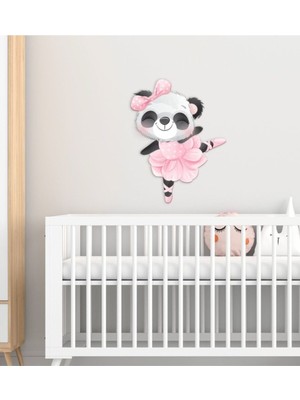 Mediterian Sevimli panda tasarımlı çocuk odası ahşap duvar dekoru, renkli ve eğlenceli tasarım