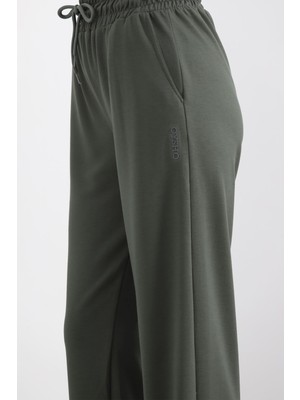 Modal Bol Paça Eşofman Altı Haki