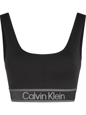 Calvin Klein Kadın / Kız Marka Logolu Elastik Bantlı Geniş Askılı Esnek Kumaşlı Şık Görünümlü Siyah Spor Sütyeni 00GWF4K115-BAE