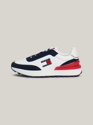 Tommy Hilfiger Erkek Marka Logolu Geri Dönüştürülmüş Polyster Üst Kısımlı  Kauçuk ve Doğal Kauçuk Kaplamalı Dış Tabanlı Lacivert Sneaker EM0EM01265-C1G