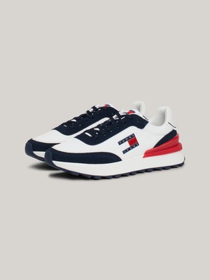 Tommy Hilfiger Erkek Marka Logolu Geri Dönüştürülmüş Polyster Üst Kısımlı  Kauçuk ve Doğal Kauçuk Kaplamalı Dış Tabanlı Lacivert Sneaker EM0EM01265-C1G