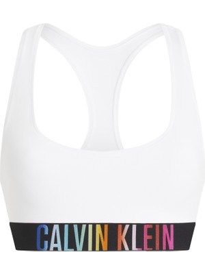 Calvin Klein Kadın Marka Logolu Elastik Bantlı Günlük Kullanıma Uygun Beyaz Spor Sütyeni 000QF7831E-100