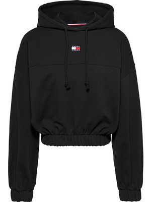 Kadın / Kız Marka Logolu Organik Pamuklu Günlük Kullanıma Uygun Siyah Sweatshirt DW0DW18668-BDS