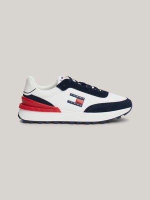 Tommy Hilfiger Erkek Marka Logolu Geri Dönüştürülmüş Polyster Üst Kısımlı  Kauçuk ve Doğal Kauçuk Kaplamalı Dış Tabanlı Lacivert Sneaker EM0EM01265-C1G