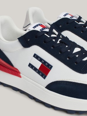 Tommy Hilfiger Erkek Marka Logolu Geri Dönüştürülmüş Polyster Üst Kısımlı  Kauçuk ve Doğal Kauçuk Kaplamalı Dış Tabanlı Lacivert Sneaker EM0EM01265-C1G