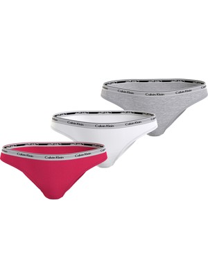 Kadın / Kız Marka Logolu Elastik Bantlı Günlük Kullanıma Uygun Beyaz-Gri-Pembe Külot 000QD5207E-NP4