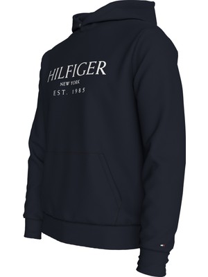 Erkek Marka Logolu Kapüşonlu Şık Görünüşlü Lacivert Sweatshirt MW0MW35523-DW5