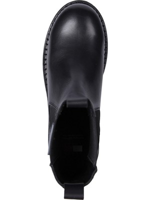 Tommy Hilfiger Kadın / Kız Marka Bayrak Logolu Chelsea Modeli Bağcıksız  Siyah Bot & Bootie EN0EN02629-BDS