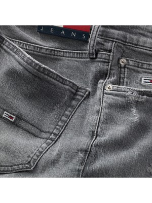 Erkek Marka Logolu Slim Fit Şık Görünüşlü Klasik 5 Cepli  Günlük Kullanıma Uygun Koyu Gri Jeans DM0DM18739-1BZ