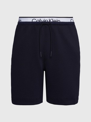 Calvin Klein Erkek Marka Logolu Elastik Bel Bantlı  Büzme Ipli Nemi Emen Kumaşlı Günlük Kullanıma Uygun Siyah Şort 00GMS4S844-BAE