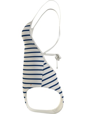 Tommy Hilfiger Lacivert - Beyaz Kadın Çizgili Mayo Straıght Neck One Pı, 0k5 UW0UW0528