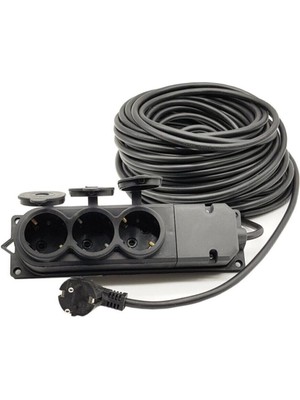 Seyyar 3'lü Grup Priz Uzatma Ara Kablo 3x1,5 10 mt