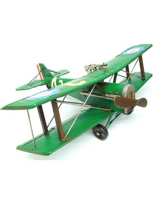 Turtcest Metal Uçak Çift Kanatlı Biblo Dekoratif Hediyelik