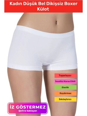 Yeni Sezon  Iz Göstermeyen  Toparlayıcı Kadın Düşük Bel Dikişsiz Boxer Külot