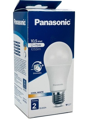 Panasonic 10,5W (75W) Dim LED Ampul 6500K- Beyaz Işık E27 Işığı Kısılabilen Lamba