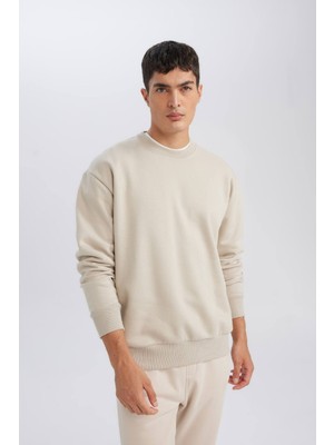 DeFacto Oversize Fit Bisiklet Yaka Sweatshirt T5139AZ24AU