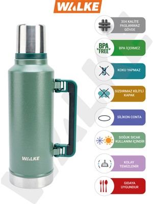 Walke Luxury Vakumlu Çelik Termos 2 Litre