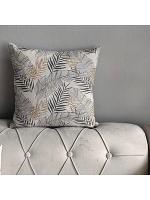 Ruth Home Çiçek Desenli Kırlent Kılıfı 4'lü Pamuk Dokuma 45x45 cm Yumuşak ve Dayanıklı