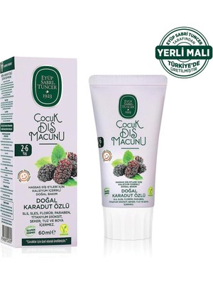 Eyüp Sabri Tuncer Doğal Karadut Özlü 2-6 Yaş Çocuk Diş Macunu 60 ml