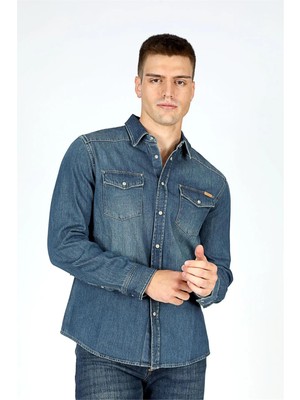 Lee Cooper 251 Lcm 141002 2199 Denım Wolker 1 Erkek Jean Gomlek