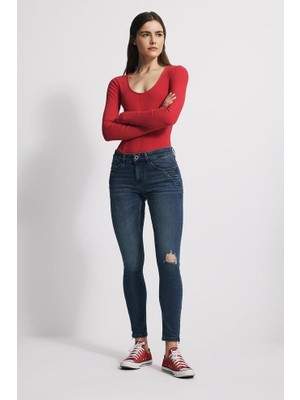 Babokah U Yaka Asit Yıkama Kuplu Body