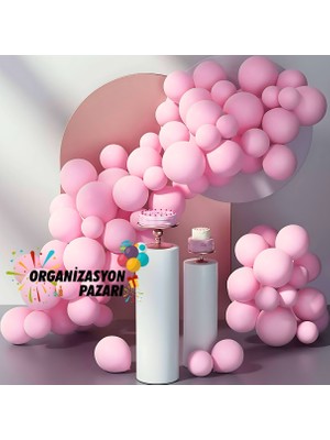 Balon Seti Makaron Pembe 60 Lı Balon Zinciri Seti