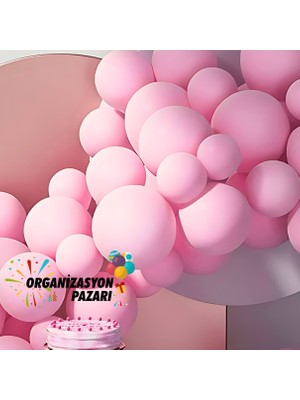 Balon Seti Makaron Pembe 60 Lı Balon Zinciri Seti