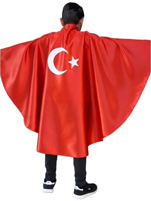 Ay Yıldız Baskılı 23 Nisan Özel Bayrak Pelerin Yeni Sezon