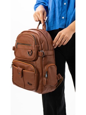 İmpolo Impolo Elina Taba Geniş Ebatlı Yumuşak Kadın Sırt Çantası 37X35 Ebatında