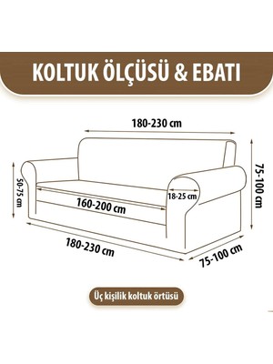 Tuğla Desen 3 Kişilik Gri Lastikli Kanepe Örtüsü | Lastikli Koltuk Örtüsü | Koltuk Kılıfı